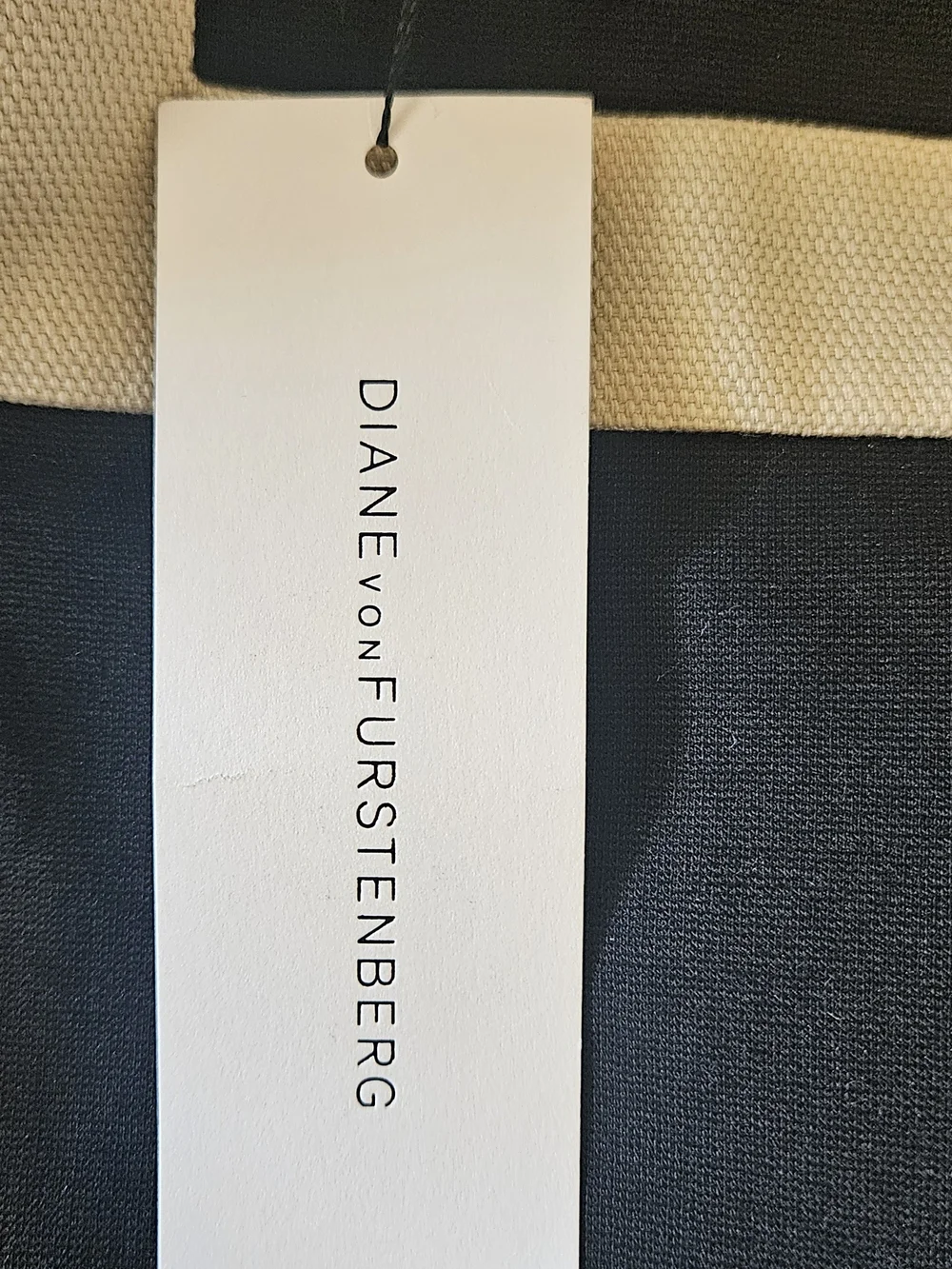 Diane Von Furstenberg Black A-Line Skirt with Cream Trim